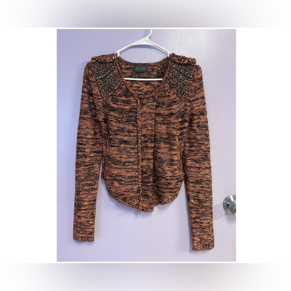 ASTR Women’s Studded Knit Pocket Sweater Size S
